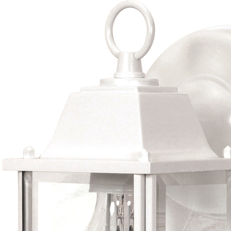 Lanterne murale d'extérieur en verre martelé H 8,63 po Caldecott, Blanc
