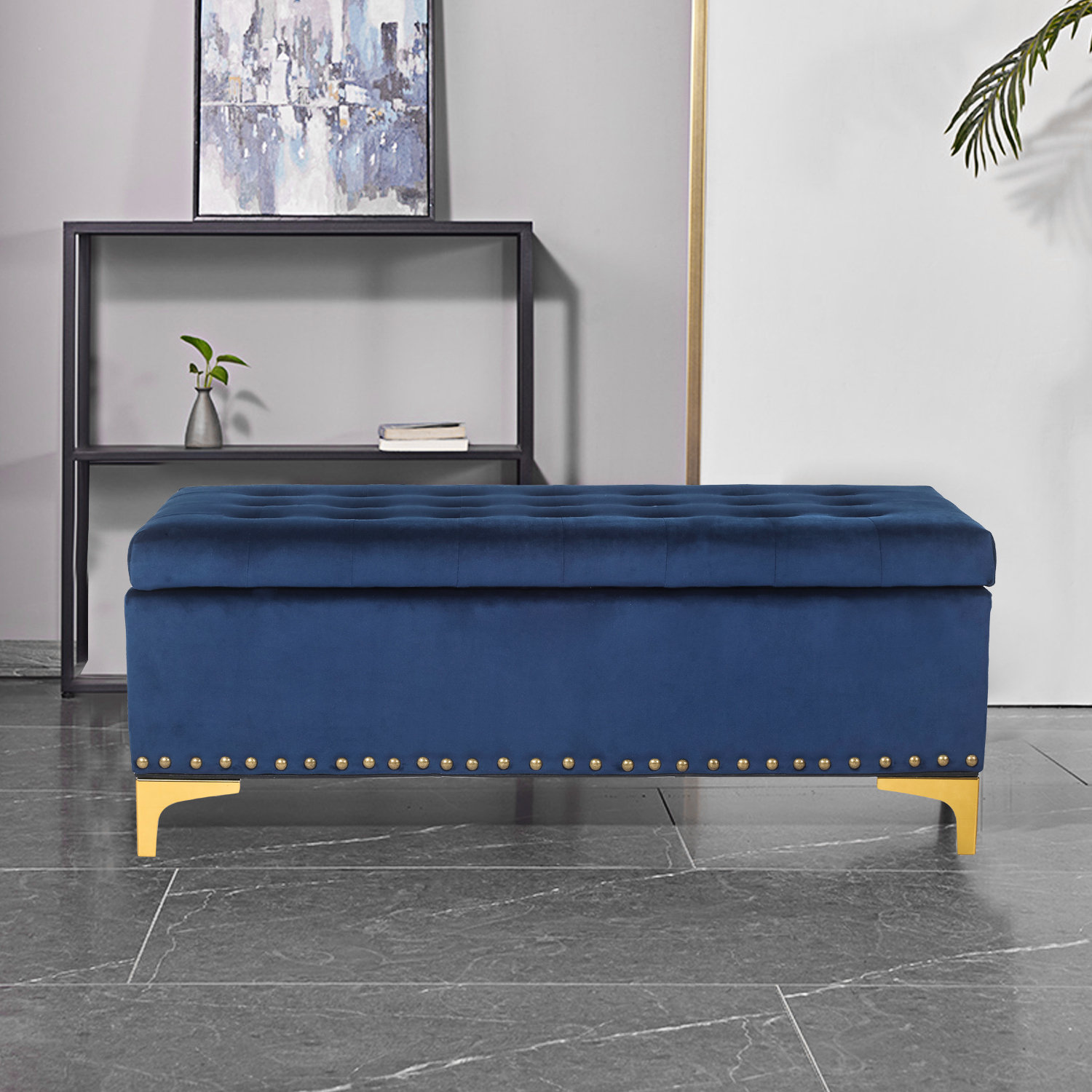 Everly Quinn Nunciata Velvet Flip Top Storage Bench & Reviews Wayfair