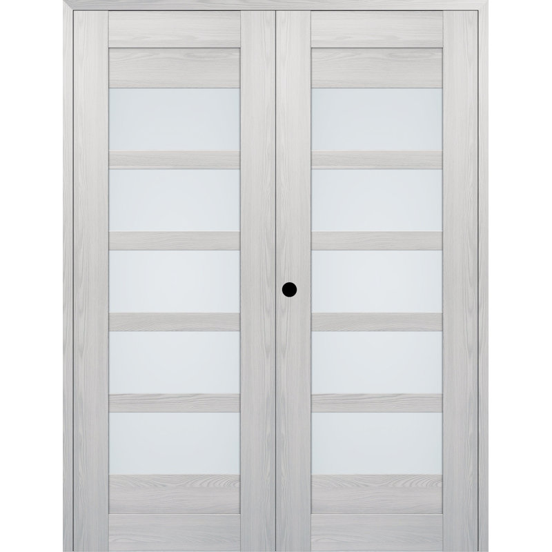 Avon Glass Prefinished French Doors, Loire Ash, 55.5" x 95.24", Left