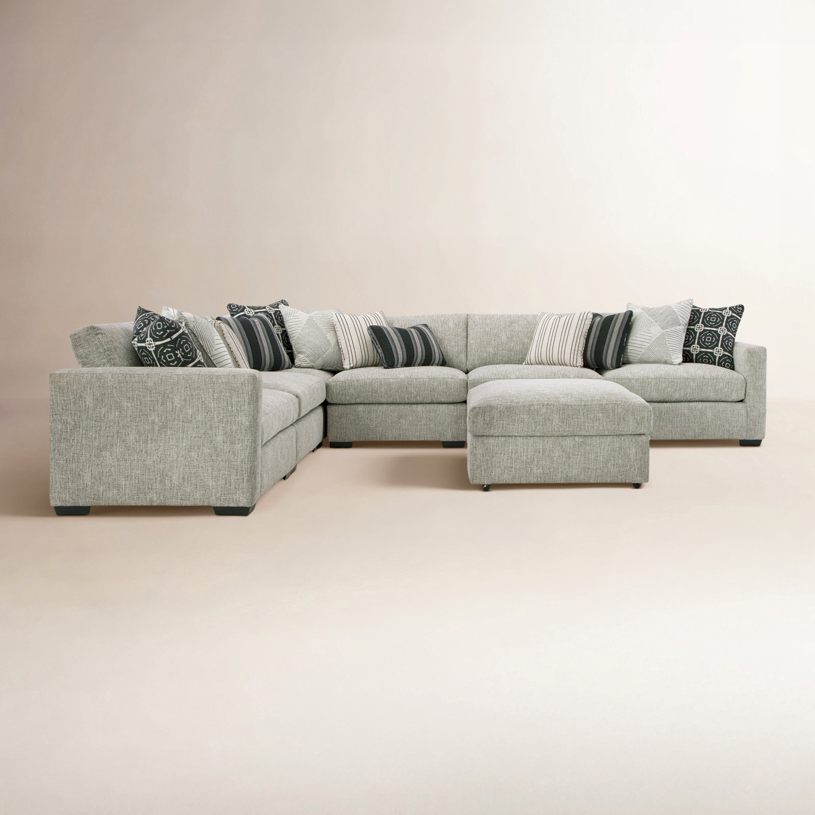 Chrisette Upholstered L-Sectional, Drusky Beige Performance