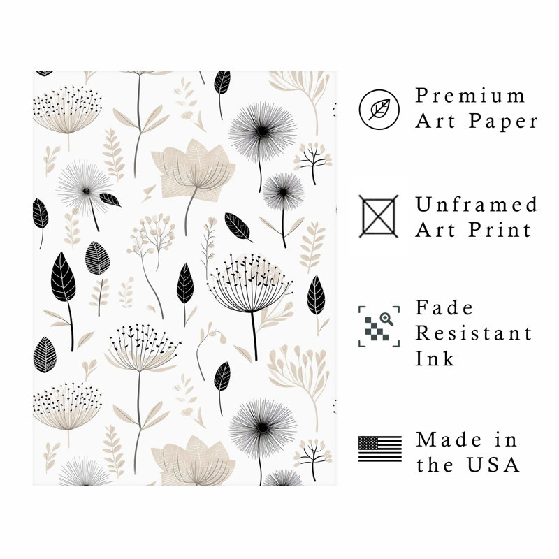 «Botanical Scandinavian Botanical Dreams I», reproduction d'art scandinave sans cadre, H 16 po x l 12 po