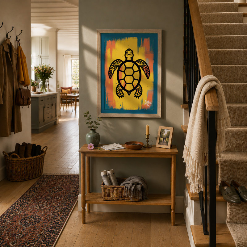 Drifting Turtle Modern - Print, A3 - 42.0 x 29.7 cm, Oak