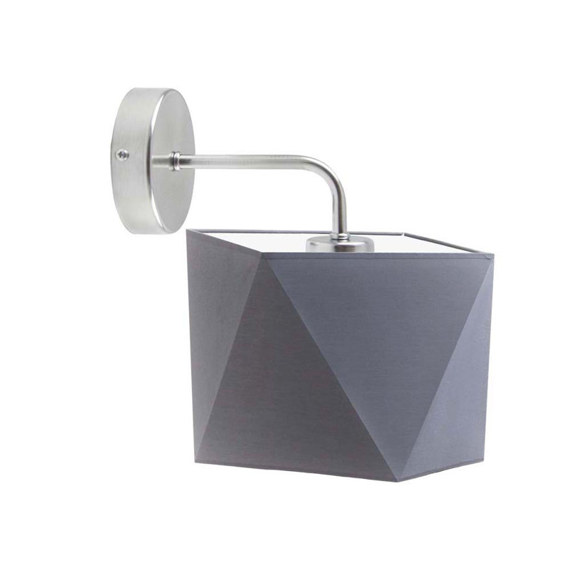 Awin Armed Sconce, Grey, Brushed Steel