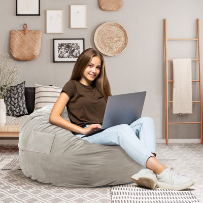 Bean Bag Chairs With Cover, Living Room Furniture Sofa, Round Fluffy Couch For Bedroom College Dorm