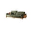 110.24"Green linen-blend loveseat with throw pillows