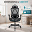 Chaise de bureau ergonomique à roulettes