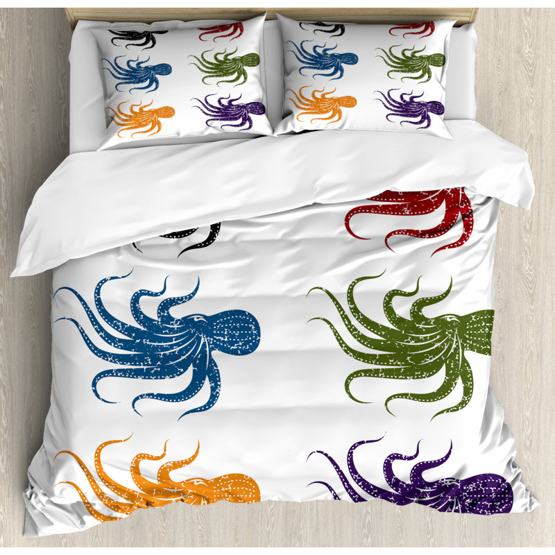 Coastal Polyester Duvet Cover, Queen Duvet Cover + 2 Standard Shams