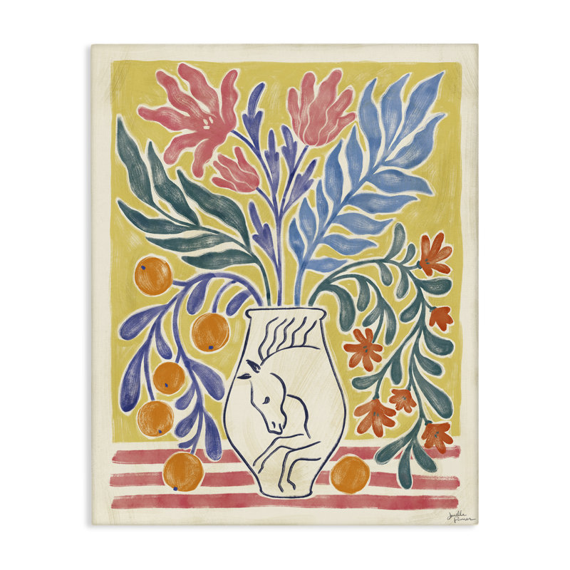Art mural sur toile de Chypre et de plantes, par Janelle Penner, H 30 po x l 24 po