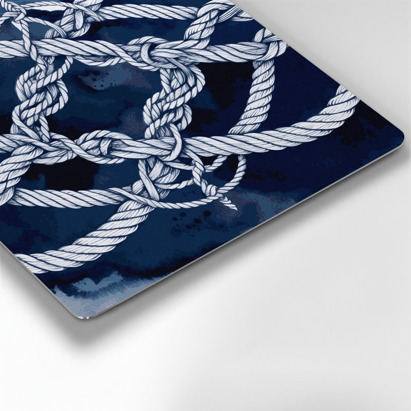 Art mural nautique bleu marine et blanc, H 16 po x l 16 po