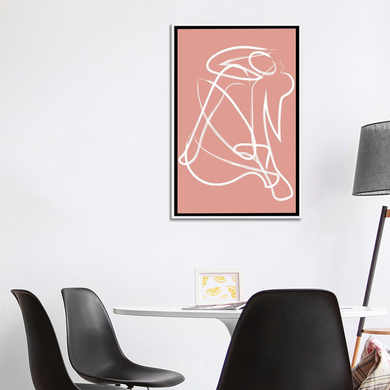 « Silhouette rose » par Mambo art studio-impression, Pas de tapis, H 40 po x l 26 po x P 1,5 po, Toile blanche encadrée