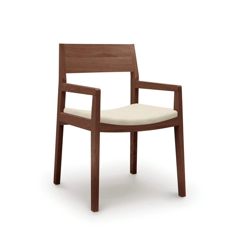 Iso Microsuede Arm Chair, Onyx Microsuede, Natural Walnut