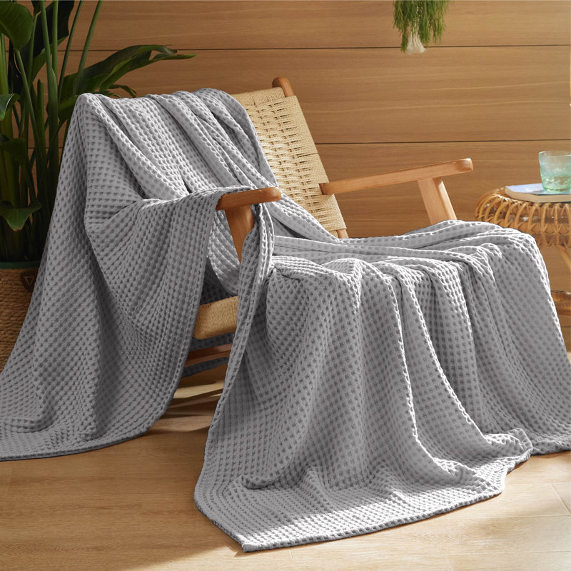 Couverture 100% coton simple TG, Très grand simple, Gris