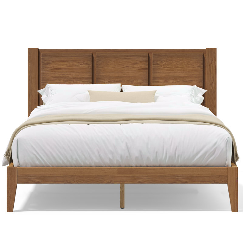 Structure de lit Knighten, Grand lit, Noyer clair