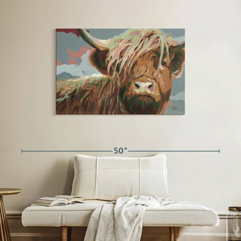 Brampt Serious Highland Cow, H 26 po x l 39 po