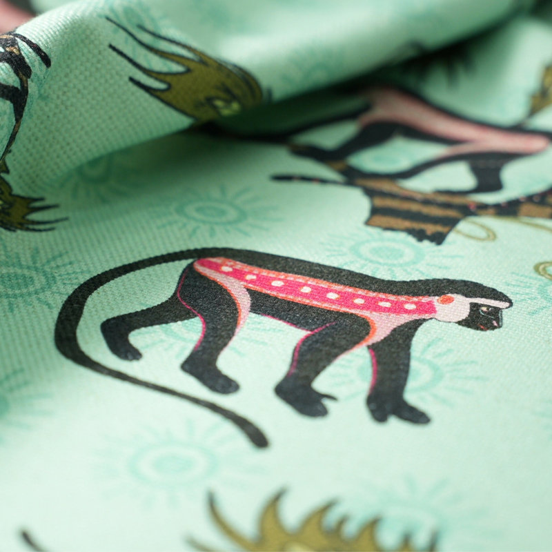 Monkey Palm Heavyweight Linen Fabric, Oasis