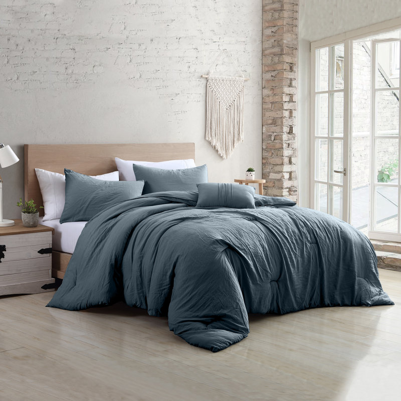 Modern Threads - Beck Comforter Set - Down Alternative Brushed Microfiber - Elegant All Season Bedspread Set - includes Comforter, Shams, & Decorative Pillow