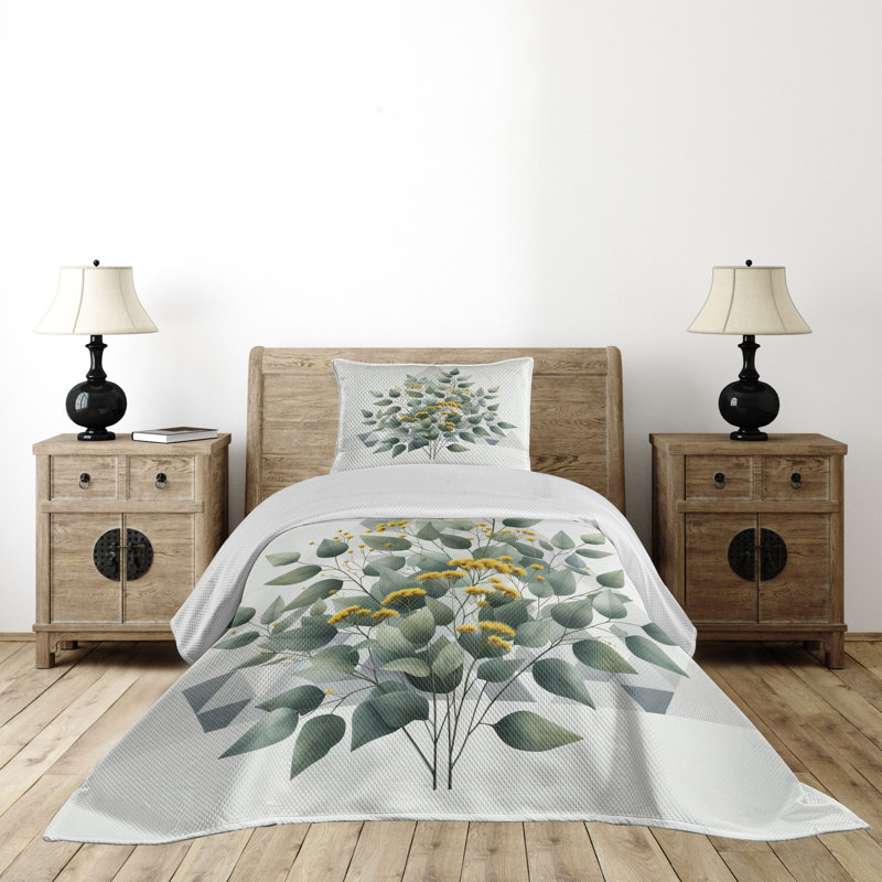 Polyester Floral Coverlet, Twin Coverlet + 1 Standard Shams