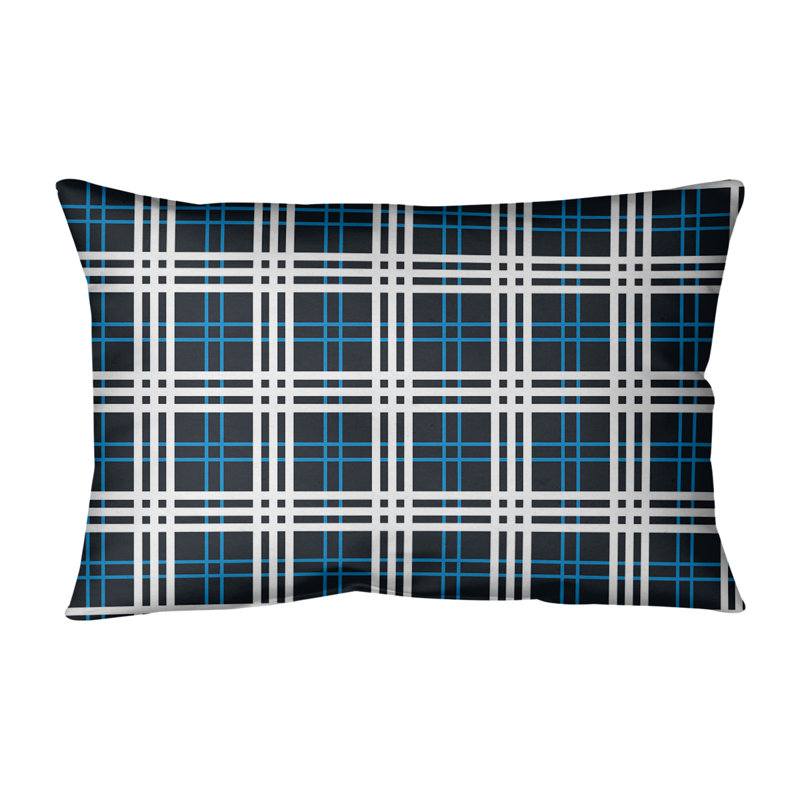 Housse de coussin rectangulaire d’extérieur Carolina football/insert, Noir / bleu Carolina / blanc