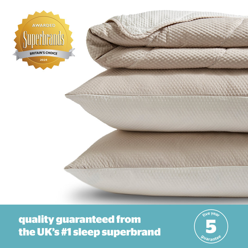 Silentnight Summer Breeze Duvet And Pillowcase Set, 2.5 Tog, Lightweight and Cool, Cream/Taupe, Single