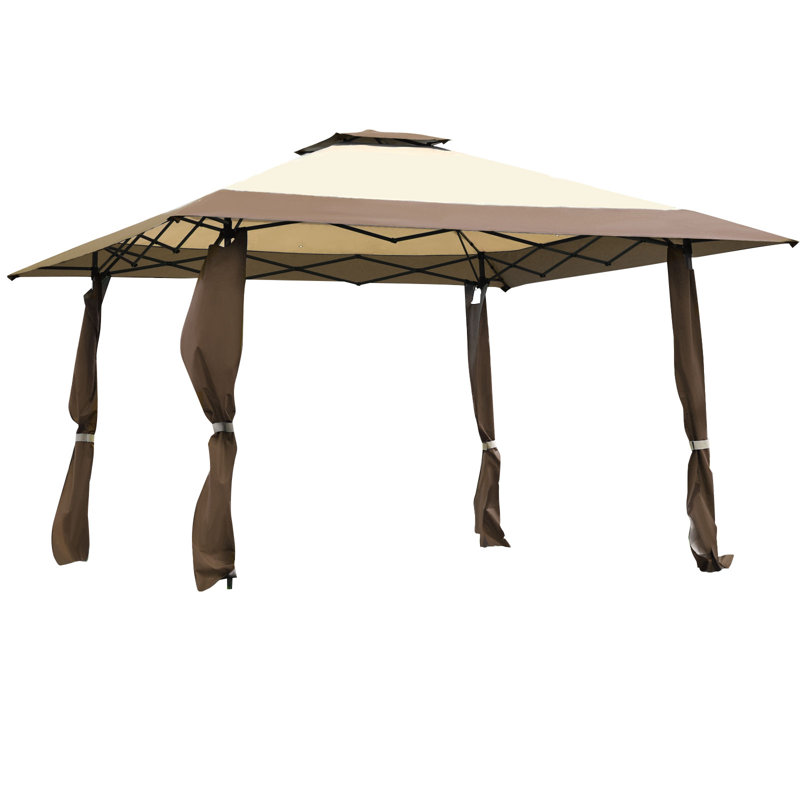 Erda 4m x 4m Steel Party Tent, Coffee