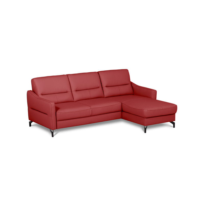 Falkirk Leather Corner Sofabed, Right Hand Facing, Red