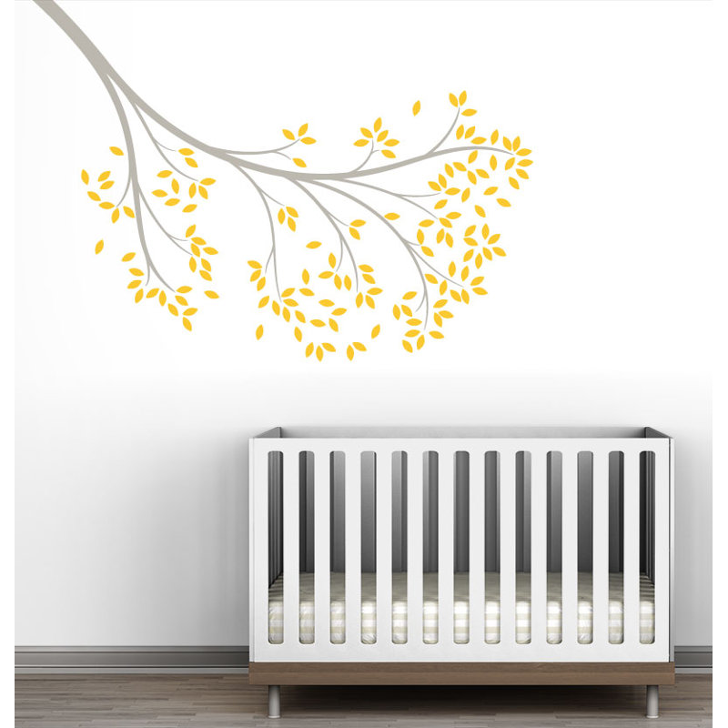 Décalcomanie murale branche atteindre, /Yellow gris chaleureux
