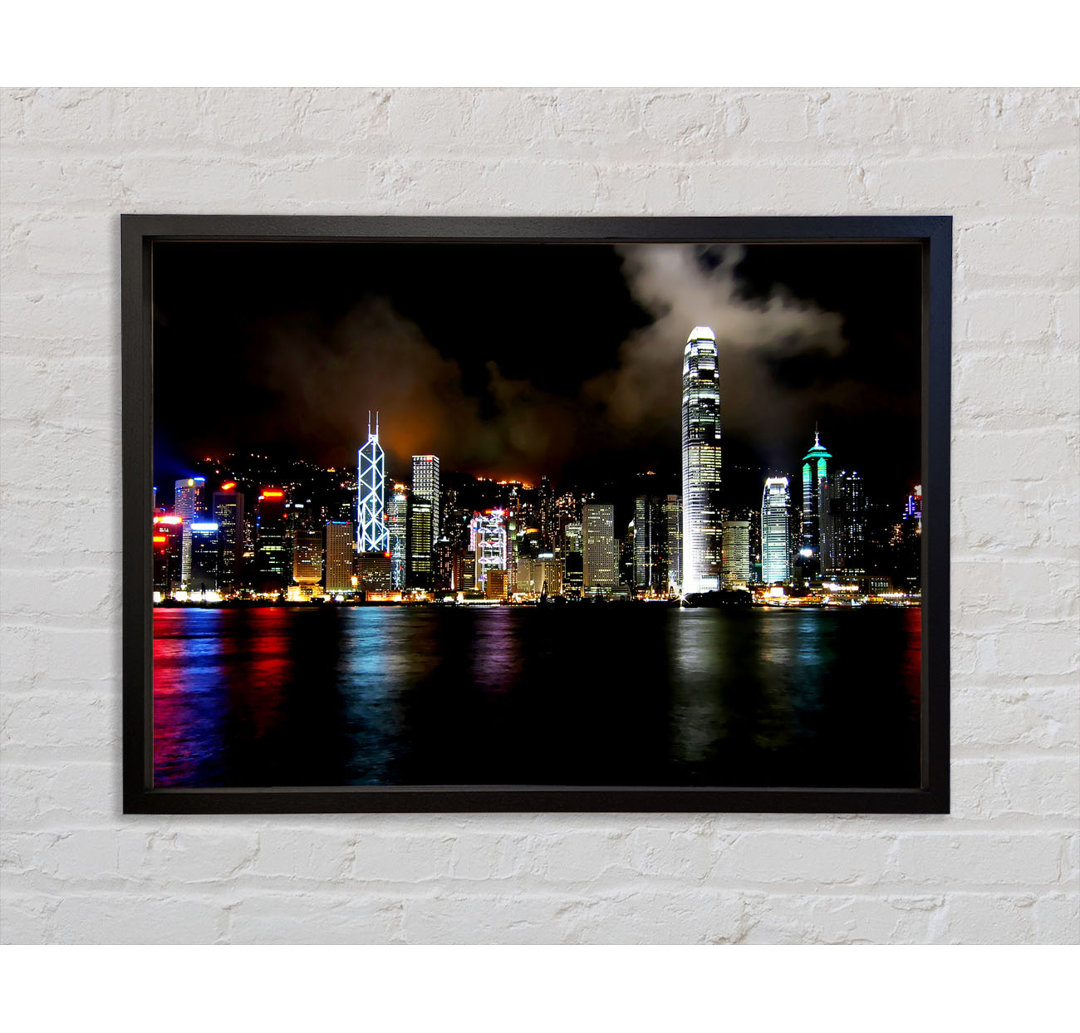 Hong Kong Cloudy Nights - Einzelne Bilderrahmen Kunstdrucke auf Leinwand