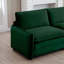 Mid-Century Modern 3-Seater Sectional Sofa With 2 Arm Pillows And 3 Throw Pillows,Green Corduroy Fabric