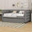 Daybed With Trundle Bed, Upholstered Twin Daybed Frame With Padded Back, Sofa Bed Wood Daybed