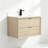 36" Transitional Floating Single Sink Solid Wood Natural Oak Bath Vanity with Engineered Marble Top-407214246