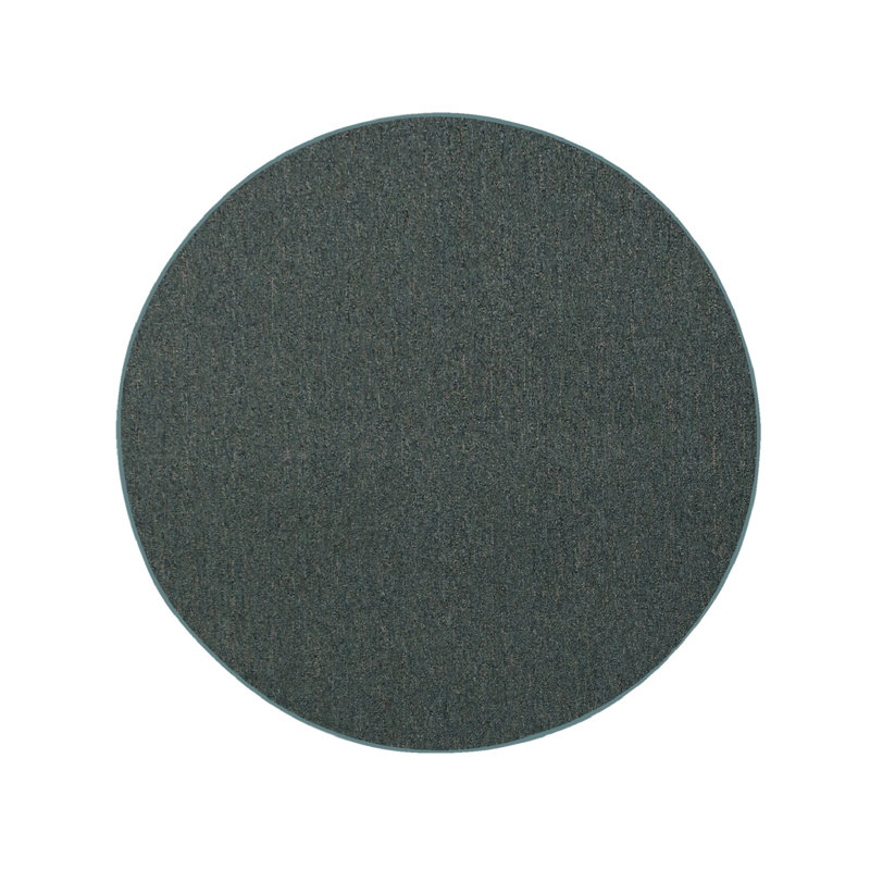 Tapis sarcelle de couleur unie pour l'intérieur et l'extérieur Modern, Rond 3 pi
