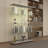 Accent Cabinet, Tempered Glass Display Cabinet, Storage Cabinet, Wine Cabinet With Bluetooth Led Light Strip-1984330663