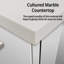 Meuble-lavabo brillant avec plateau en marbre de culture