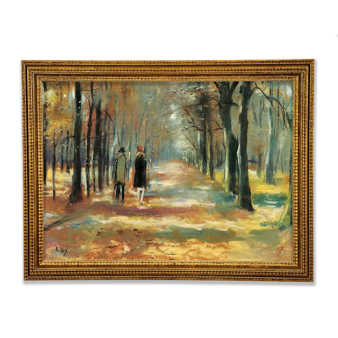 Gerahmtes Poster Couple Walking In The Woods von Lesser Ury