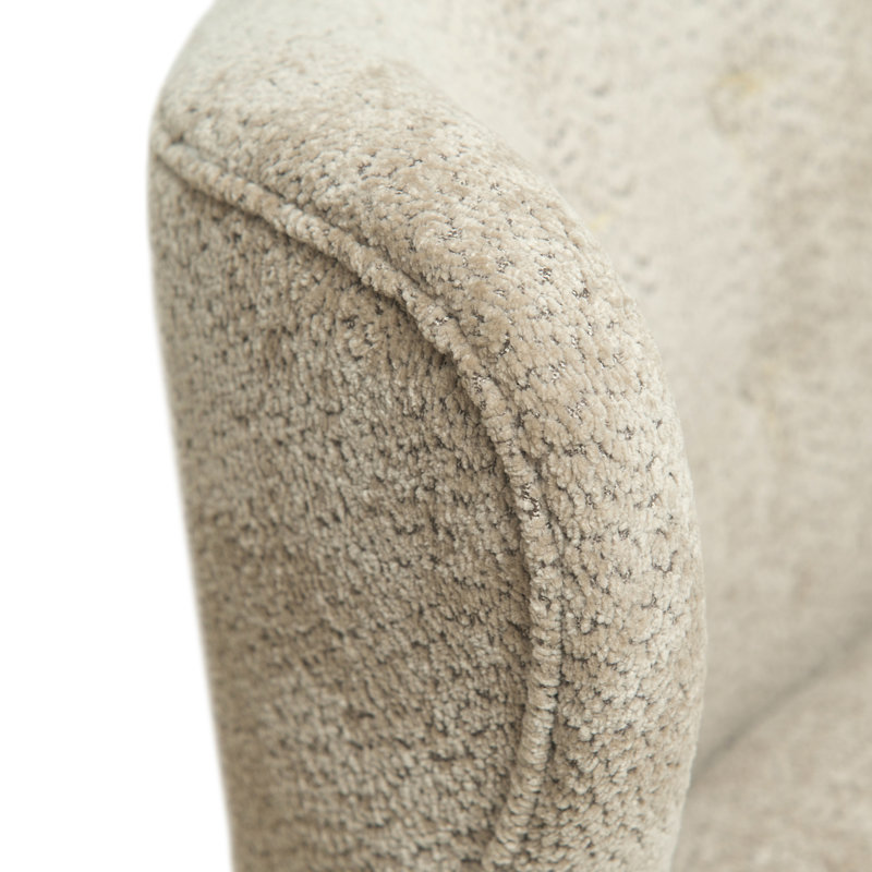 Canapé deux places incurvé de style nordique - 147 cm (57,87 po) - Tissu chenille camel - Dossier capitonné - Sans accoudoirs