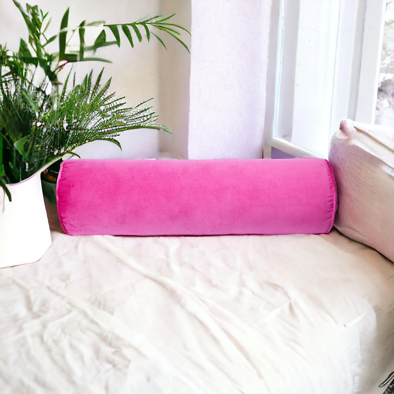 Housse de coussin en velours, Rose, H 8 po x l 30 po