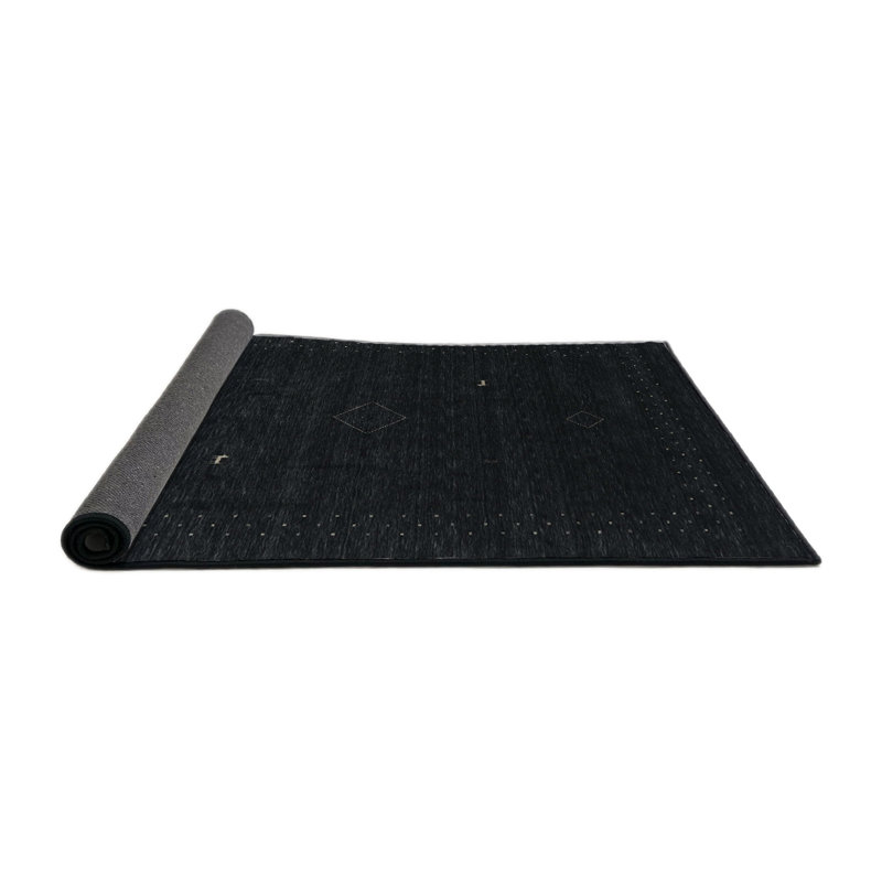 Tapis noir Abstract, Rond 8 pi