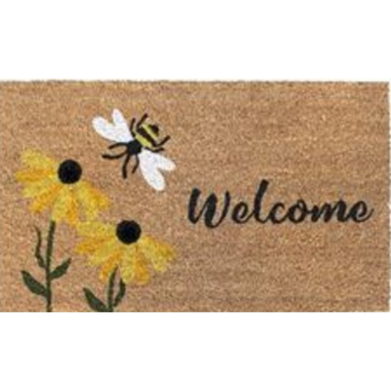 Paillasson Welcome Bee Flying To Flowers