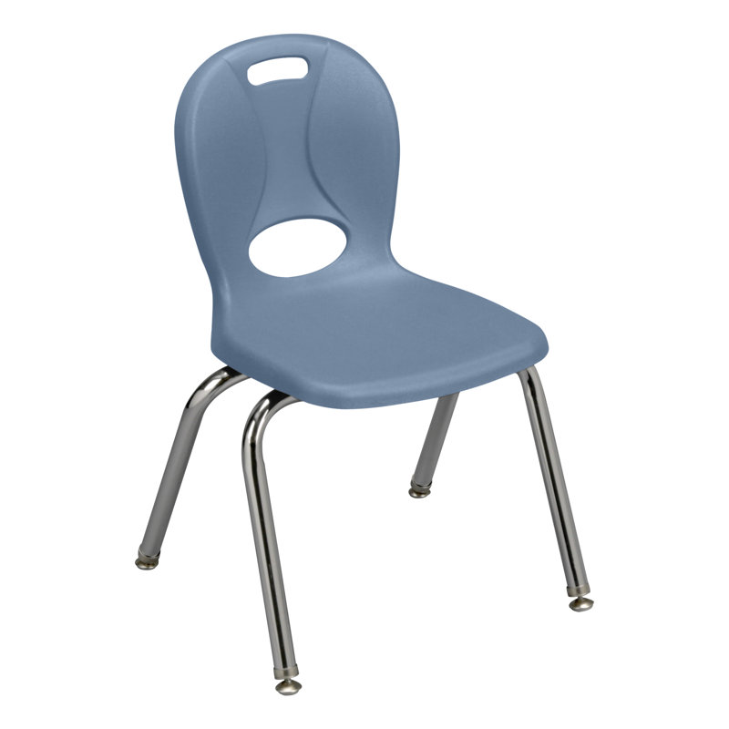 Structure Series Plastic Stacking Classroom Chairs with Contoured Seats (Set of 4), Denim délavé, 12 po, 4