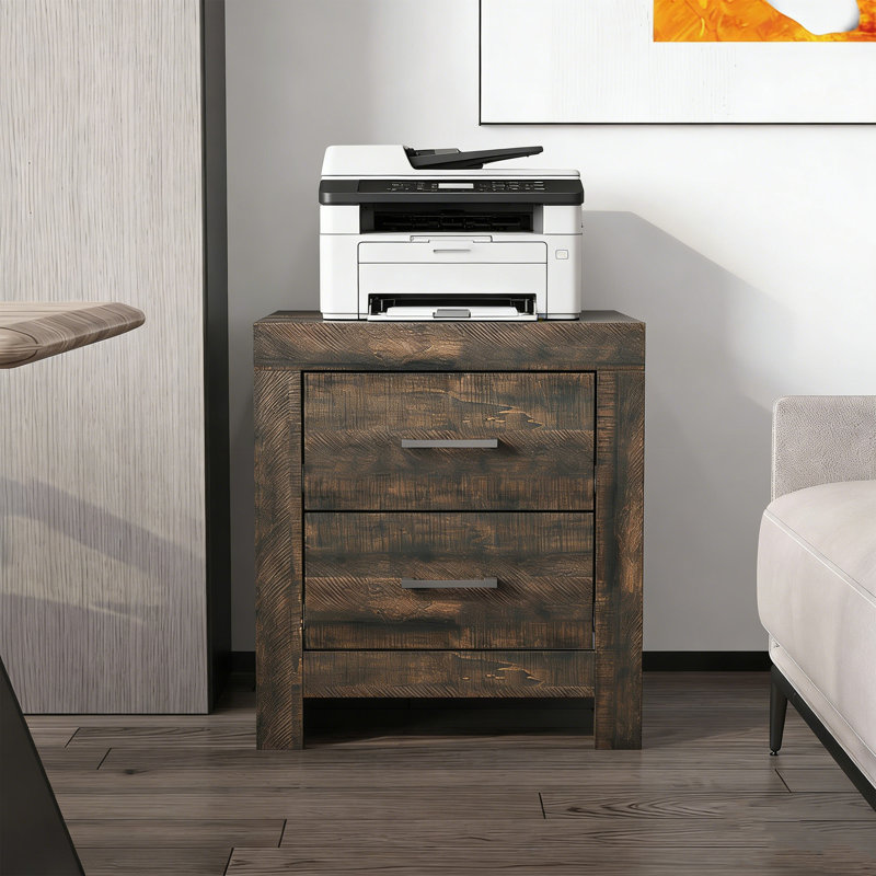 17.7" Wide 2-Drawer File Cabinet, Brown