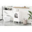 Meuble-lavabo blanc avec lavabo, tablette ajustable en céramique teinte 20 po - Quincaillerie