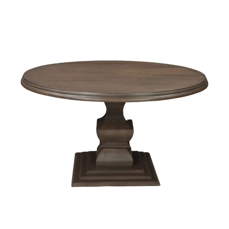 Josiane Round Solid Wood Dining Table, Brown