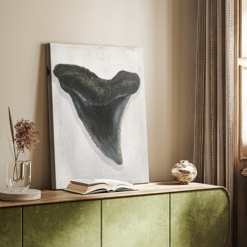 Watercolor Sharks Tooth I -Custom Wrapped Gallery Cavas, 18" H x 12" W