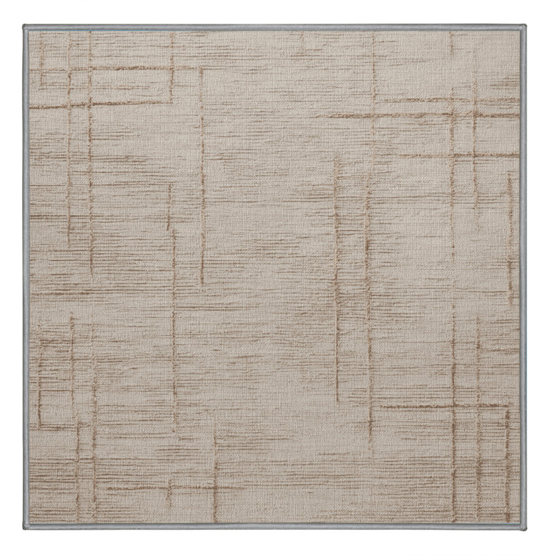 Machine Washable Abstract Gray Area Rug, Square 4'