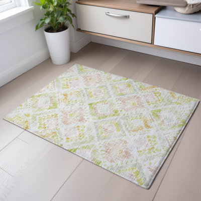Tapis géométrique Premium lavable à la machine AMF1088