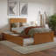  Lit plateforme en bois massif Nantucket avec pied et gigogne assortis-96140369-96140368