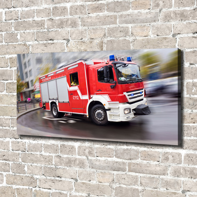 Fire Truck 1 Piece Wall Art on Canvas