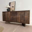 Bois rustique - Buffet sculpté, conception d'anneau d'arbre-1970721697