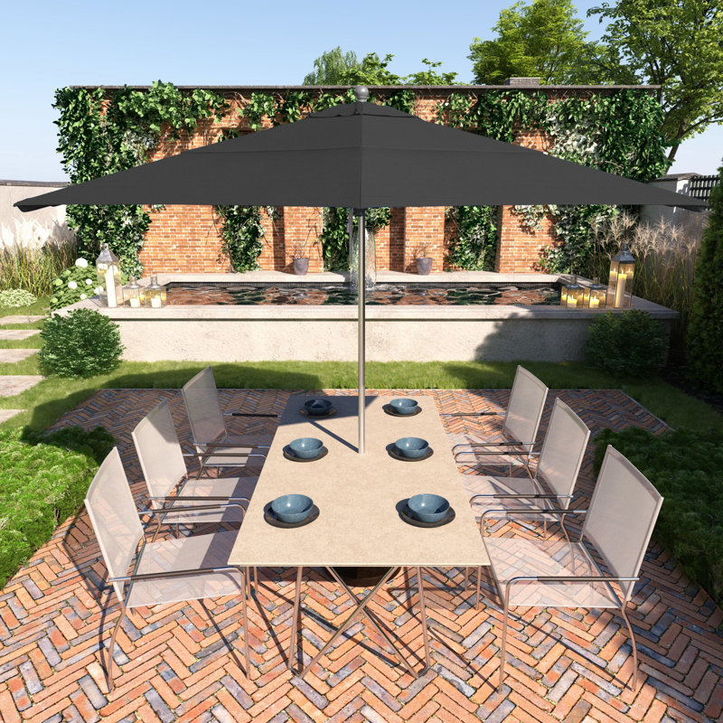 Parasol de marché 11 pi Laxmeena, Toile Sunbrella® noir