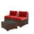 Armless Wicker Outdoor Patio Chair With Cushions Set-1270767535